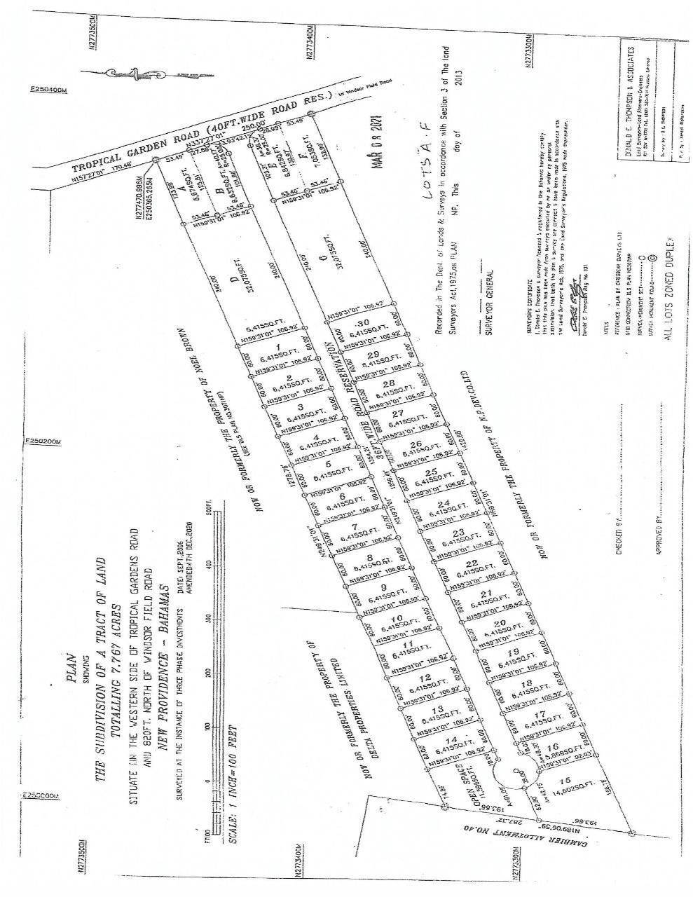 6. Land for Sale at Tropical Gardens Lot-1 West Bay Street, Nassau and Paradise Island Bahamas